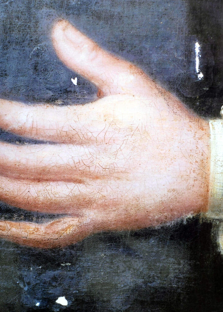 Gemälde Porträt Georg Friedrich Herzog Detail mit Kittungen