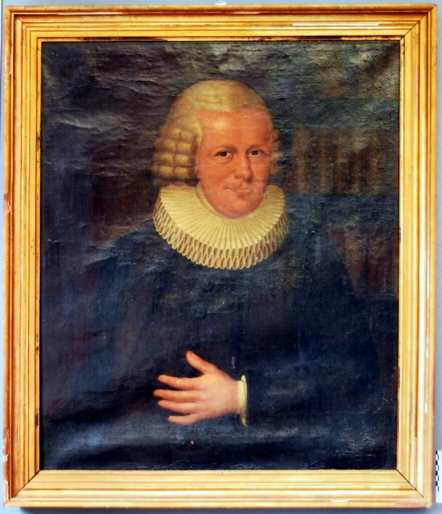 Gemälde Porträt Georg Friedrich Herzog Detail vor der Restaurierung
